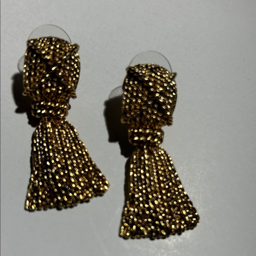 Lorren Bell  Elegant Gold Tassel Pierced Earrings NWOT